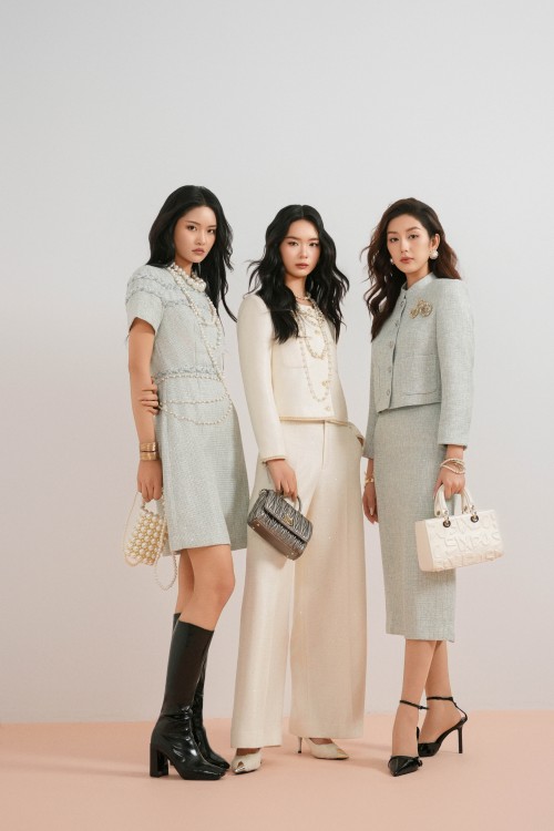 Sixdo Cream Tweed Loose Pants